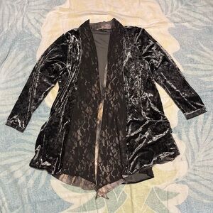Velvet Lace Women's Cardigan - Black